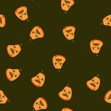 Seamless pattern cat pumpkin halloween character cartoon vector Stock Illustration