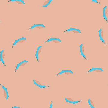 Seamless pattern cat scratching lounge post bed for pets 库存插图