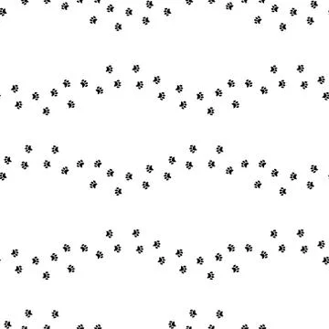 Seamless pattern with cat trail print Stock Illustration