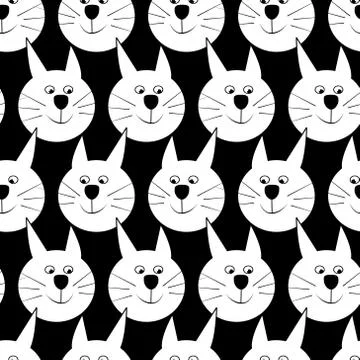 Seamless pattern with cat . vector 库存插图