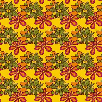 Seamless pattern of caterpillars Stock Illustration