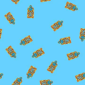 Seamless pattern cathedral stained glass cartoon vector 库存插图