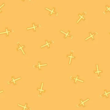 Seamless pattern catholic cross christian cartoon vector Illustrazione stock