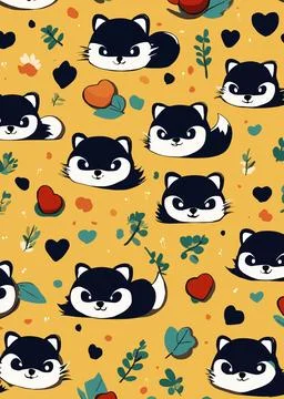 Seamless pattern with cats and dogs Stock Illustration