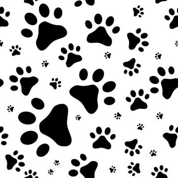 Seamless pattern with cats footprints 库存插图