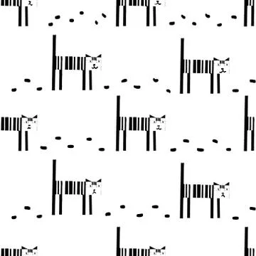Seamless pattern with cats Stock Illustration