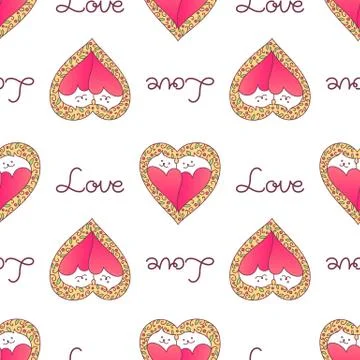 Seamless pattern cats Illustrazione stock