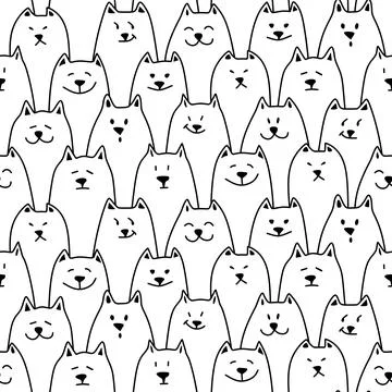 Seamless pattern with cats.  Stock Illustration