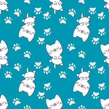  seamless pattern with cats Stock Illustration