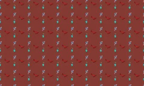 Seamless pattern with cats, mice, and cheese on red background Иллюстрация