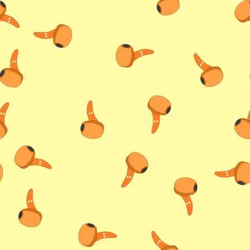 Seamless pattern caucasian wireless earphones cartoon vector Stock Illustration