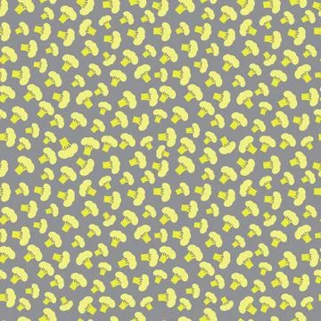Seamless pattern with cauliflower, on gray background trend of the season. Ca Stock Illustration