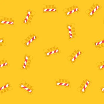 Seamless pattern caution road barrier cartoon vector イラスト素材