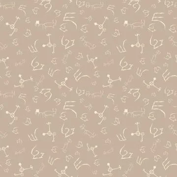 Seamless pattern with cave drawings. Stock Illustration