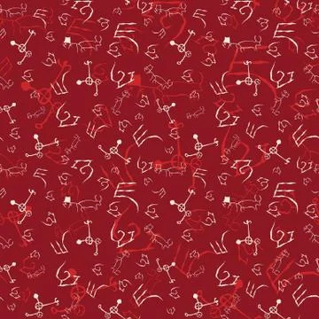 Seamless pattern with cave drawings. Stock Illustration