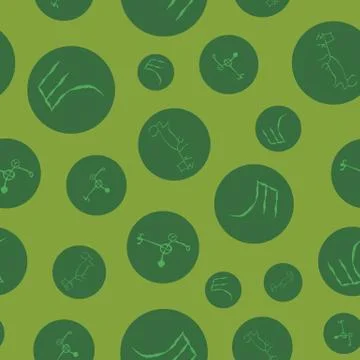 Seamless pattern with cave drawings. Stock Illustration