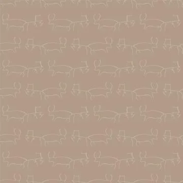 Seamless pattern with cave drawings. Stock Illustration