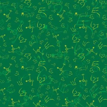 Seamless pattern with cave drawings. Stock Illustration