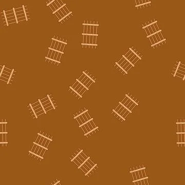 Seamless pattern cedar fence wood cartoon vector Stock Illustration