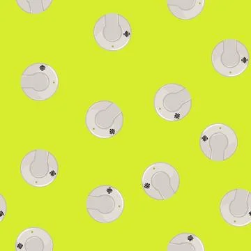 Seamless pattern ceiling smoke detector cartoon vector Stock Illustration