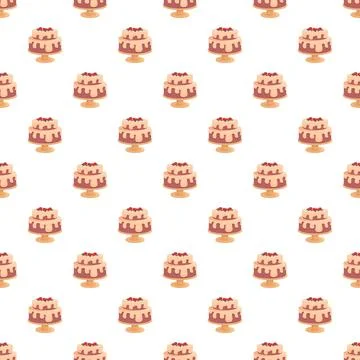 Seamless pattern with celebration cakes and pastries Stock Illustration