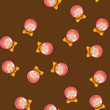 Seamless pattern celebration christmas ball cartoon vector 库存插图