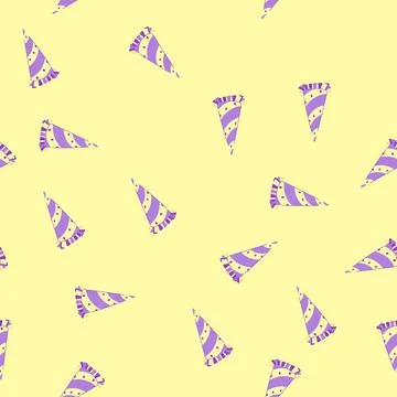 Seamless pattern celebration party hat cartoon vector Stock Illustration