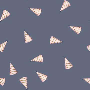 Seamless pattern celebration party hat cartoon vector Stock Illustration
