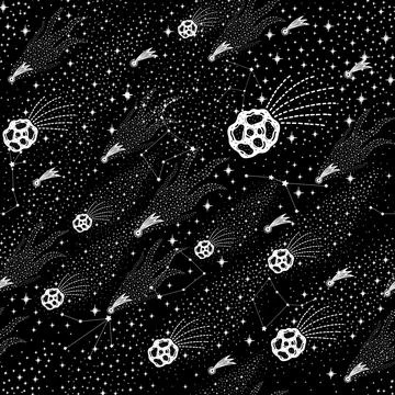 Seamless pattern celestial abstract symbol space.Astrology background doodle Stock Illustration