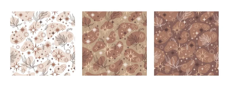 Seamless pattern celestial astrological trendy colors vector illustration Stock Illustration