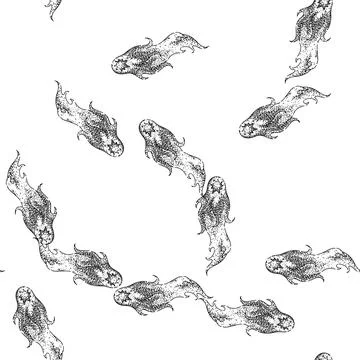 Seamless pattern celestial shooting star sketch hand drawn Stockillustratie