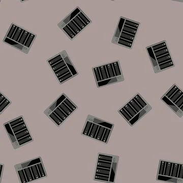 Seamless pattern cell aa battery charger cartoon vector イラスト素材