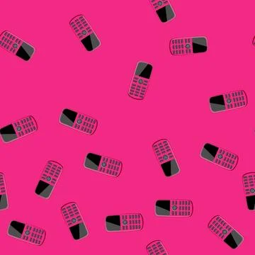 Seamless pattern cell button phone cartoon vector イラスト素材