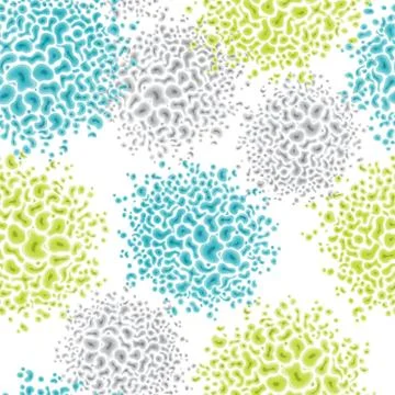 Seamless pattern with cells of virus and microbe. Stock Illustration