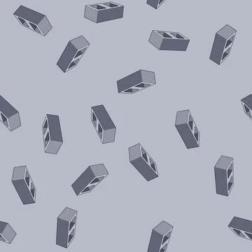 Seamless pattern Cement block displaying hollow core design for construction Stock Illustration