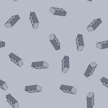 Seamless pattern Cement block showing its design with multiple hollow cores,  Stock Illustration
