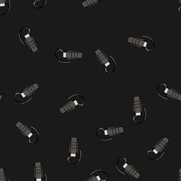 Seamless pattern center headset audio cartoon vector 스톡 일러스트