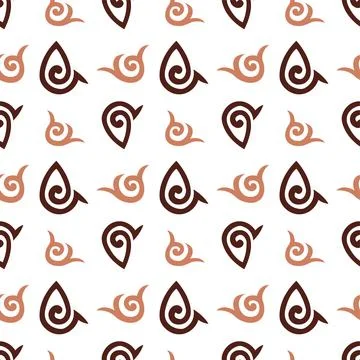 Seamless pattern of Central Asian decorative ethnic ornaments Stock Illustration