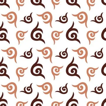 Seamless pattern of Central Asian decorative ethnic ornaments Stock Illustration