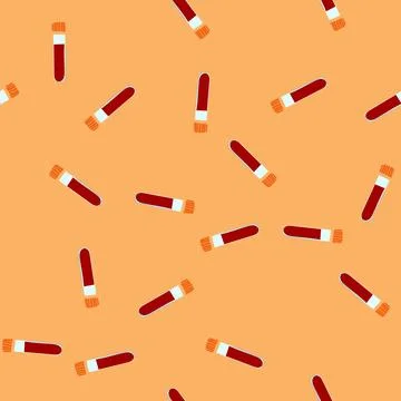 Seamless pattern centrifuge blood test vial cartoon vector イラスト素材