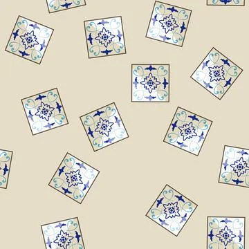 Seamless pattern ceramic arabic mosaic tile cartoon vector 스톡 일러스트