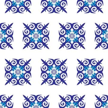 Seamless Pattern Ceramic. Mediterranean and Moroccan designs. For tiles 스톡 일러스트
