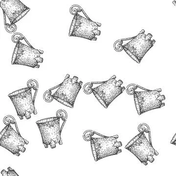 Seamless pattern ceramic porcelain cup sketch hand drawn Stock Illustration