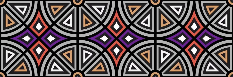 Seamless pattern for ceramic tiles. Multicolor luxury tiles. Art Deco. Stock Illustration