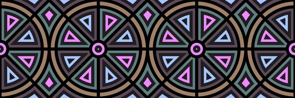 Seamless pattern for ceramic tiles. Multicolor luxury tiles. Art Deco. Stock Illustration