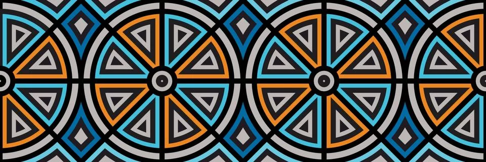 Seamless pattern for ceramic tiles. Multicolor luxury tiles. Art Deco. Stock Illustration