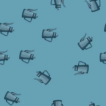 Seamless pattern ceramic vintage teapot cartoon vector sign Stock Illustration