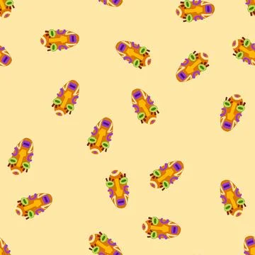 Seamless pattern ceremony tribal mask cartoon vector Stock Illustration