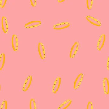 Seamless pattern chain bracelet gold cartoon vector Stock Illustration