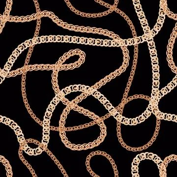 Seamless pattern with chain for fabric design. Stock Illustration